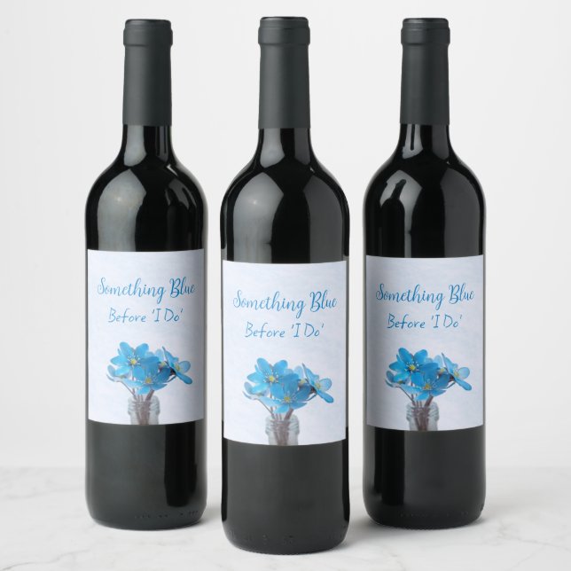 Something Blue Before I Do Bridal Shower Wine Label (Bottles)
