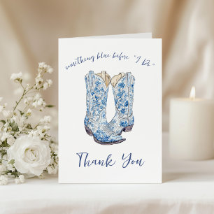 Something Blue before I Do! Cowboy  Bridal Shower Thank You Card