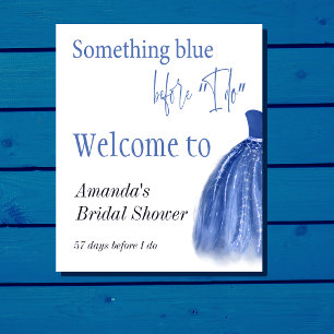 Something Blue Before I Do Dress Bridal Shower Poster