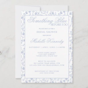 Something Blue Before I Do Elegant Bridal Shower  Invitation