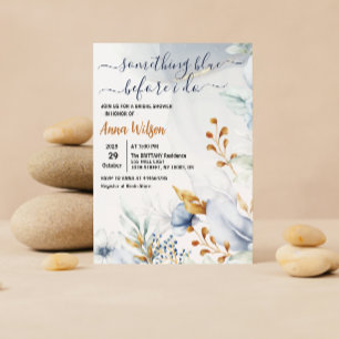 Something Blue Before I Do Elegant Bridal Shower Invitation