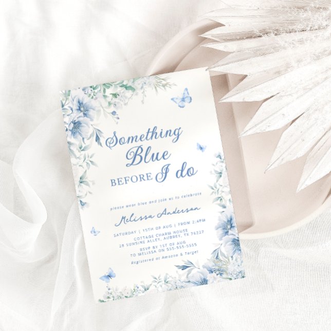 Something Blue Before I do Elegant Bridal Shower Invitation (Creator Uploaded)