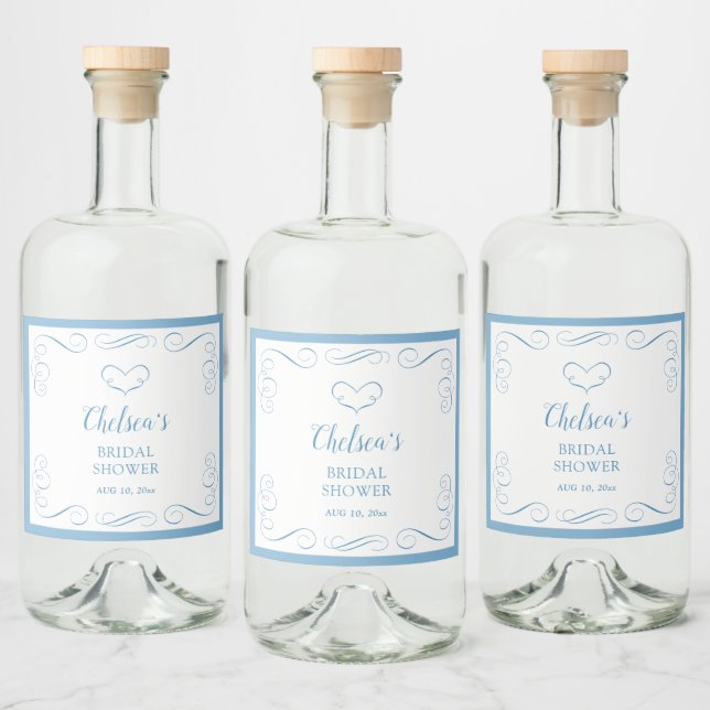 Something Blue Before I Do Elegant Bridal Shower Liquor Bottle Label (Bottles)