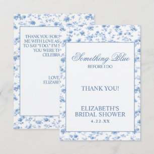 Something Blue Before I Do Elegant Bridal Shower Thank You Card