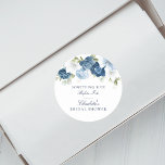 Something Blue Before I Do Floral Bridal Shower Classic Round Sticker<br><div class="desc">Step into the whimsical world of elegant and stylish bridal shower accessories with our Dusty Blue Floral Bridal stickers. The alluring design exudes a soft, romantic charm that beautifully compliments any bridal shower or wedding invitations and favours. TIP: Matching wedding suite cards like RSVP, wedding programs, banners, tapestry, gift tags,...</div>