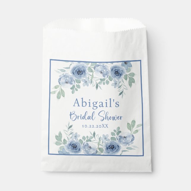 SOMETHING BLUE BEFORE I DO FLORAL BRIDAL SHOWER  FAVOUR BAG (Front)