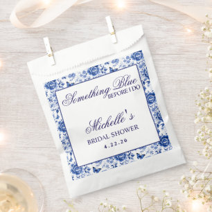Something Blue Before I Do Floral Bridal Shower Favour Bag