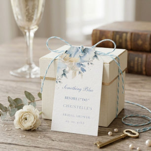 Something blue before i do floral Bridal shower Gift Tags
