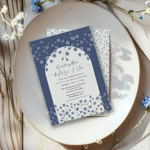 Something Blue Before I do Floral Bridal Shower Invitation