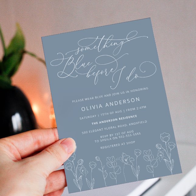 Something Blue Before I do Floral Bridal Shower Invitation (Creator Uploaded)