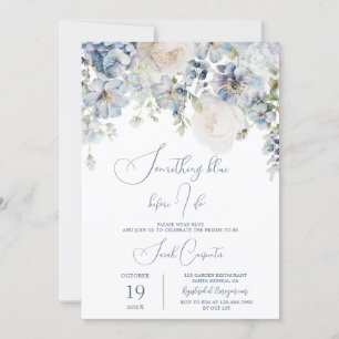 Something Blue Before I Do Floral Bridal Shower Invitation