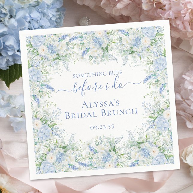 Something Blue Before I Do Floral Bridal Shower Napkin (Creator Uploaded)