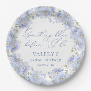 Something Blue Before I Do Floral Bridal Shower Paper Plate