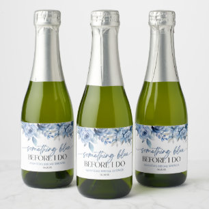 Something Blue Before I Do Floral Bridal Shower Sparkling Wine Label