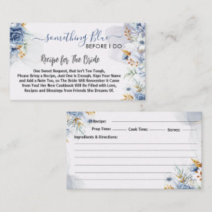 Something Blue Before I do floral Recipe Enclosure Card
