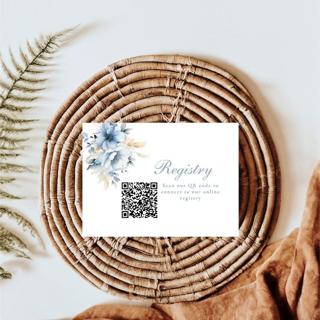Something blue before i do floral wedding Registry Enclosure Card (Creator Uploaded)
