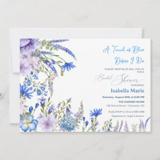 Something Blue Before I Do Floral wedding Shower Invitation