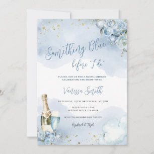 Something Blue Before I Do Glitter Bridal Shower Invitation
