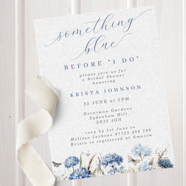 Something Blue Before I Do Hydrangea Bridal Shower Invitation (Creator Uploaded)