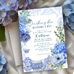 Something blue before i do hydrangea bridal shower invitation<br><div class="desc">This watercolor floral design features an elegant watercolor floral arrangement with blue hydrangea, peonies, eucalyptus greenery and chinoiseries pots in blue and white colour with dusty blue pattern. A perfect elegant modern blue bridal shower collection in something blue before i do theme. Message me with any help or custom orders....</div>