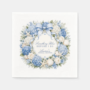 Something Blue Before I Do Hydrangea Bridal Shower Napkin