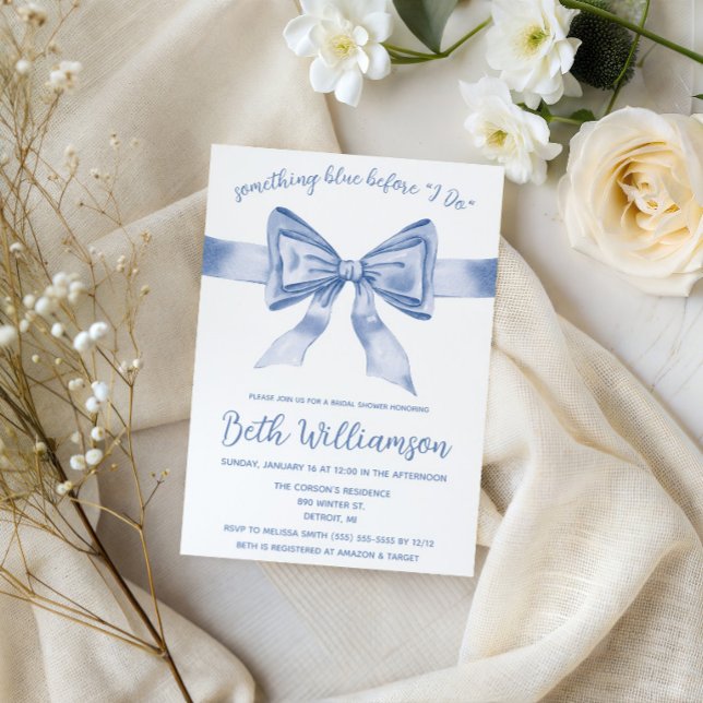 Something Blue before I Do! Modern Bridal Shower Invitation (Creator Uploaded)