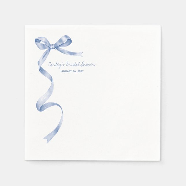 Something Blue before I Do! Modern Bridal Shower Napkin (Front)