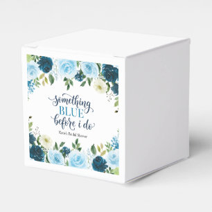 Something Blue Before I Do Navy Floral Favor Box