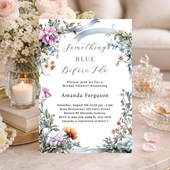 Something blue before I do pink Bridal Shower Invitation (Creator Uploaded)