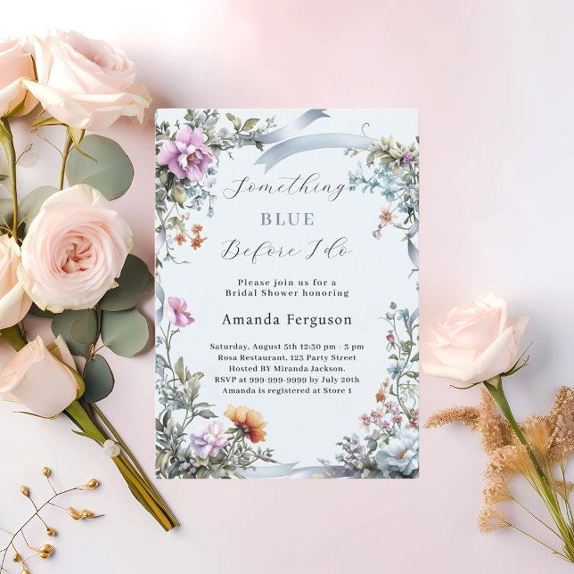 Something blue before I do pink Bridal Shower Invitation (Creator Uploaded)