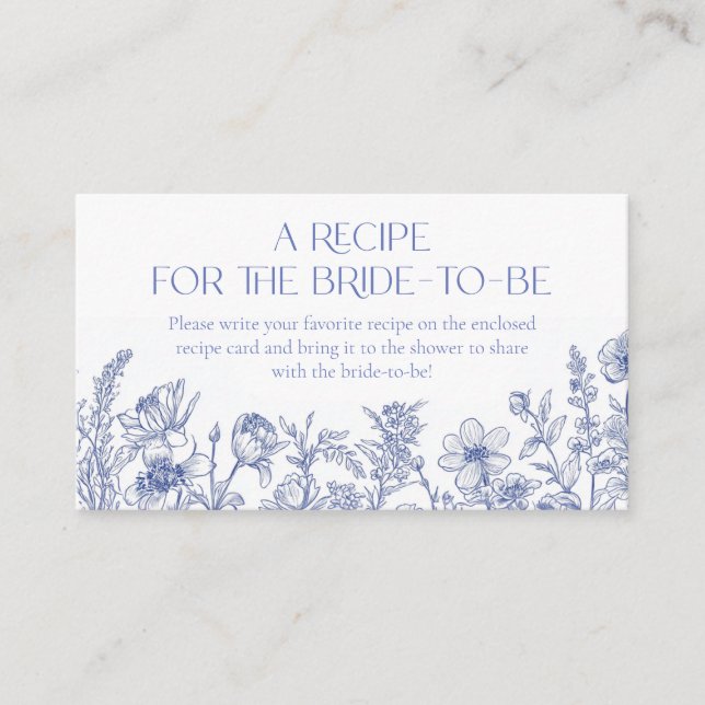 Something Blue Before I Do Recipe for the bride Enclosure Card (Front)