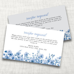 Something Blue Before I Do Recipe Request Bridal Enclosure Card