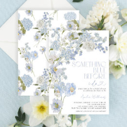 Something Blue Before I Do Watercolor Floral Invitation