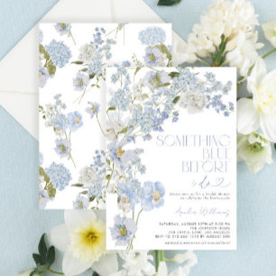Something Blue Before I Do Watercolor Floral Invitation