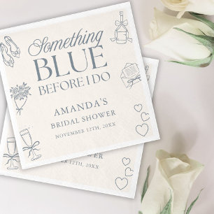 Something Blue Before I Do Whimsical Bridal Shower Napkin