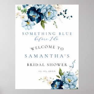 Something Blue BID Navy Bridal Shower Welcome Sign