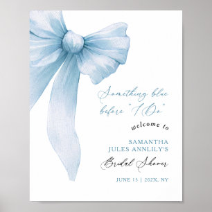 Something Blue Blue Bow Bridal Shower Welcome Sign