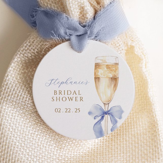 Something Blue Bow Bridal Shower Favour Tags (Creator Uploaded)