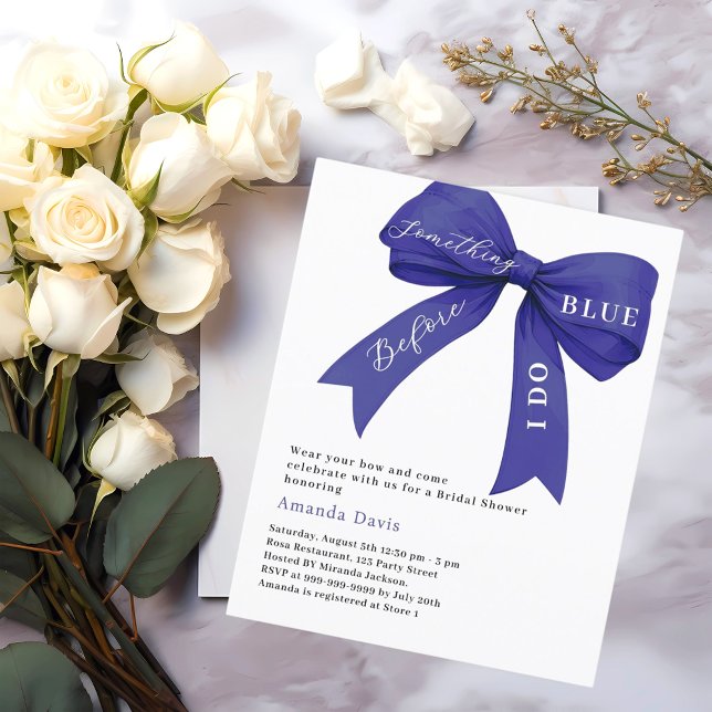 Something blue bow Bridal Shower invitation (Creator Uploaded)