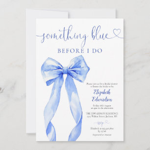 Something Blue Bow Bridal Shower Invitation