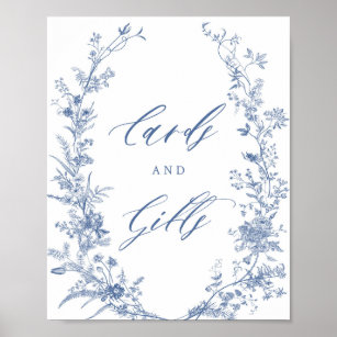 Something Blue Bridal Shower Cards and Gifts Sign