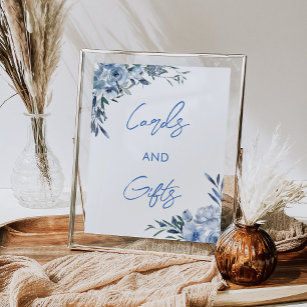 Something Blue Bridal Shower Cards and Gifts Sign