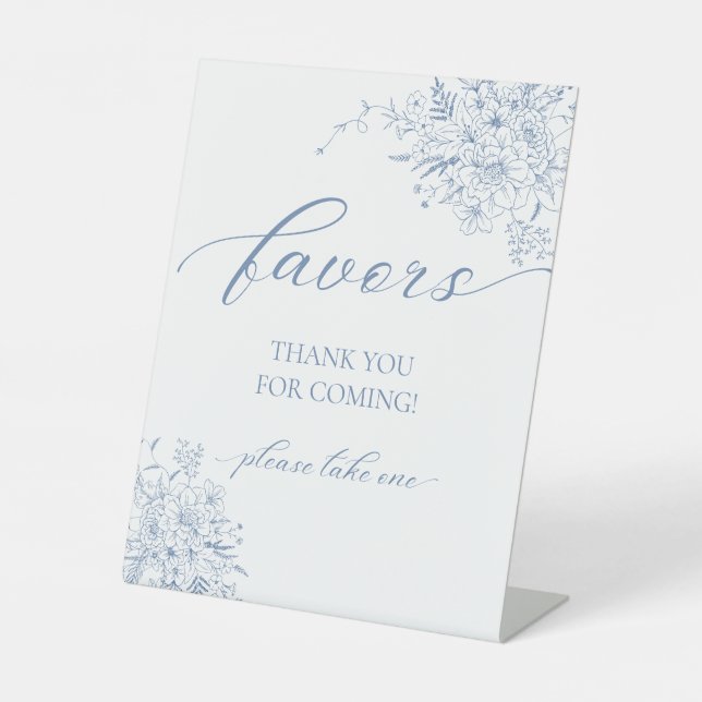 Something Blue Bridal Shower Favour Pedestal Sign (Front)