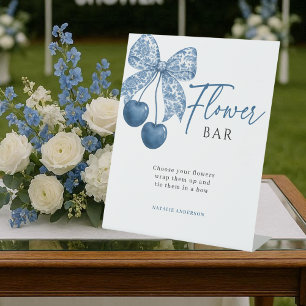 Something Blue Bridal Shower  Flower Bar Sign