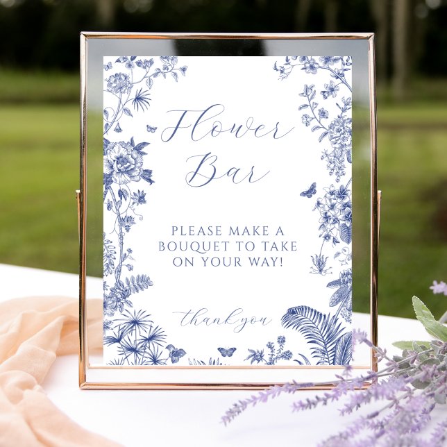 Something Blue Bridal Shower Flower Bar Sign (Creator Uploaded)