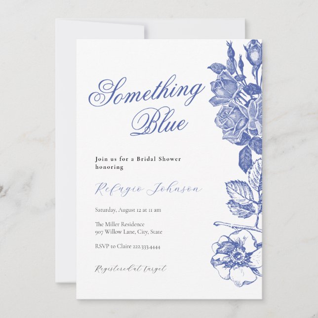 Something Blue Bridal Shower Invitation (Front)