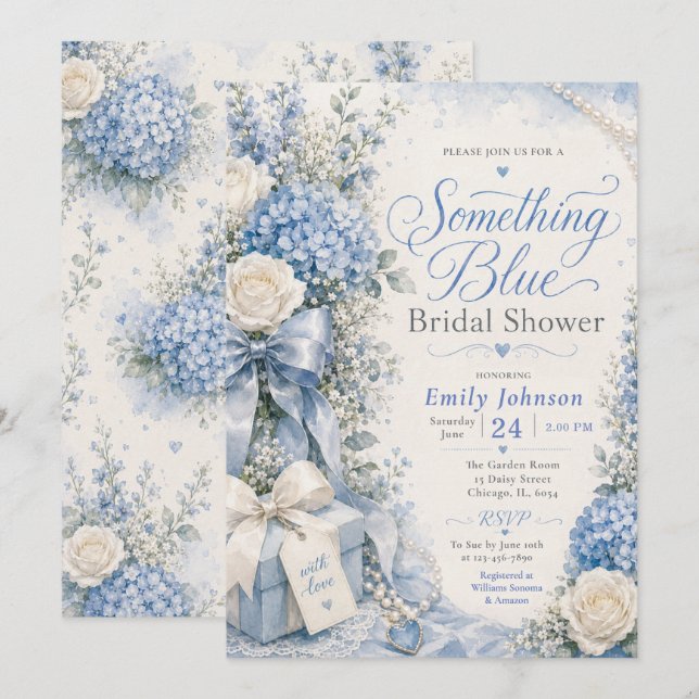 Something Blue Bridal Shower Invitation (Front/Back)