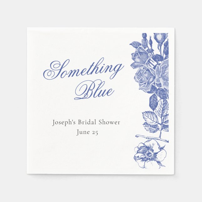 Something Blue Bridal Shower Invitation Napkin (Front)