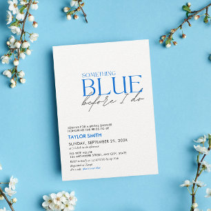 Something Blue Bridal Shower Minimalist Invitation