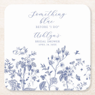 Something Blue Bridal Shower Paper Coaster